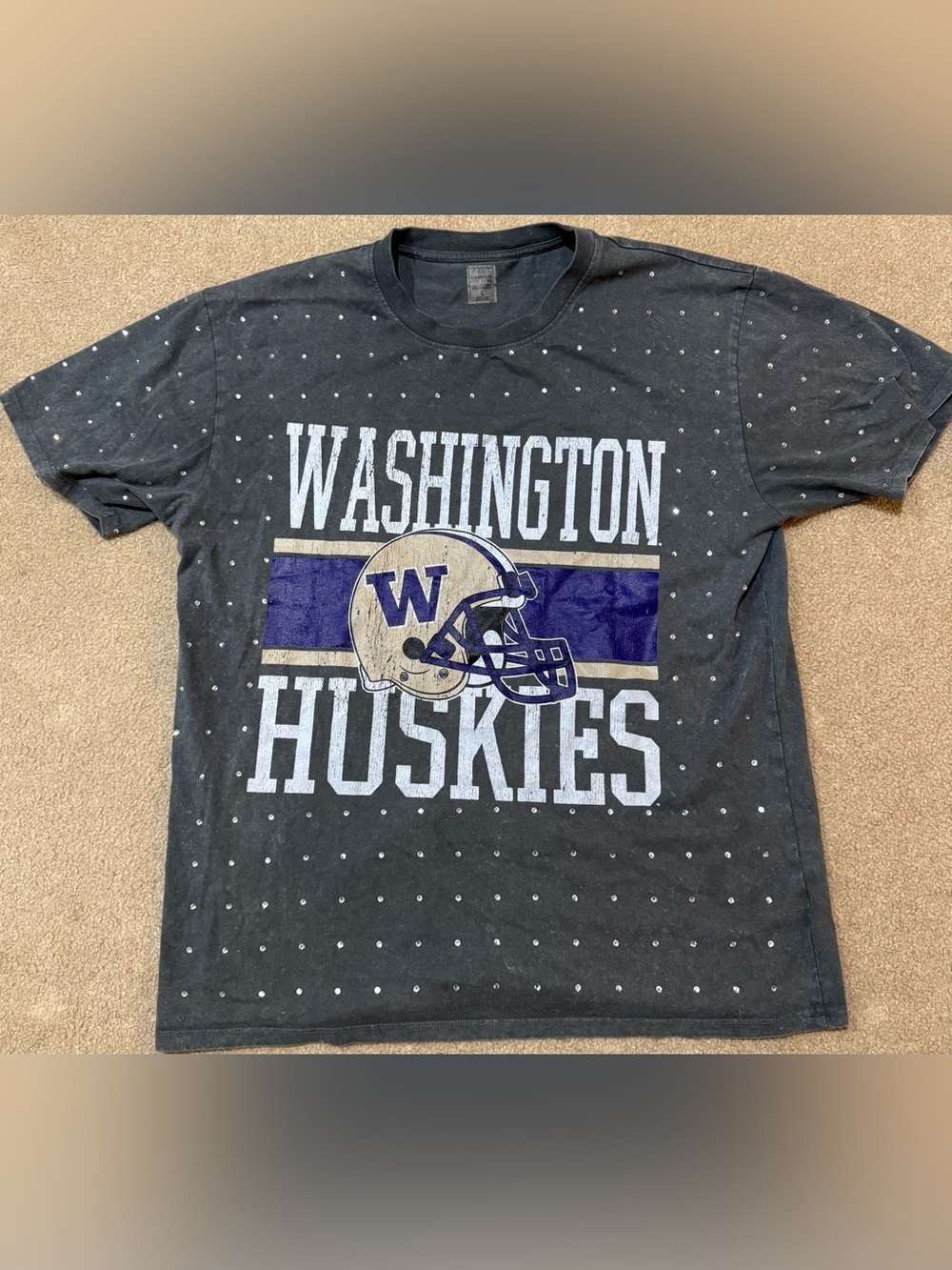 Gameday Couture Washington Huskies UW Rhinestone Tee L